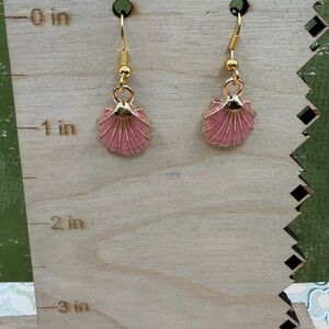 Gold-Tone Pink Shell Dangle Earrings - Women Jewelry